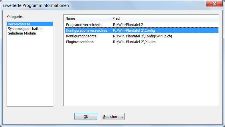 Das Fenster mit den erweiterten Programminformationen