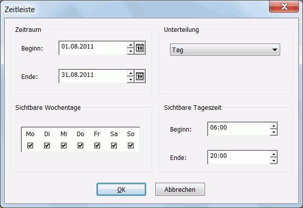 Das Zeitleistenfenster